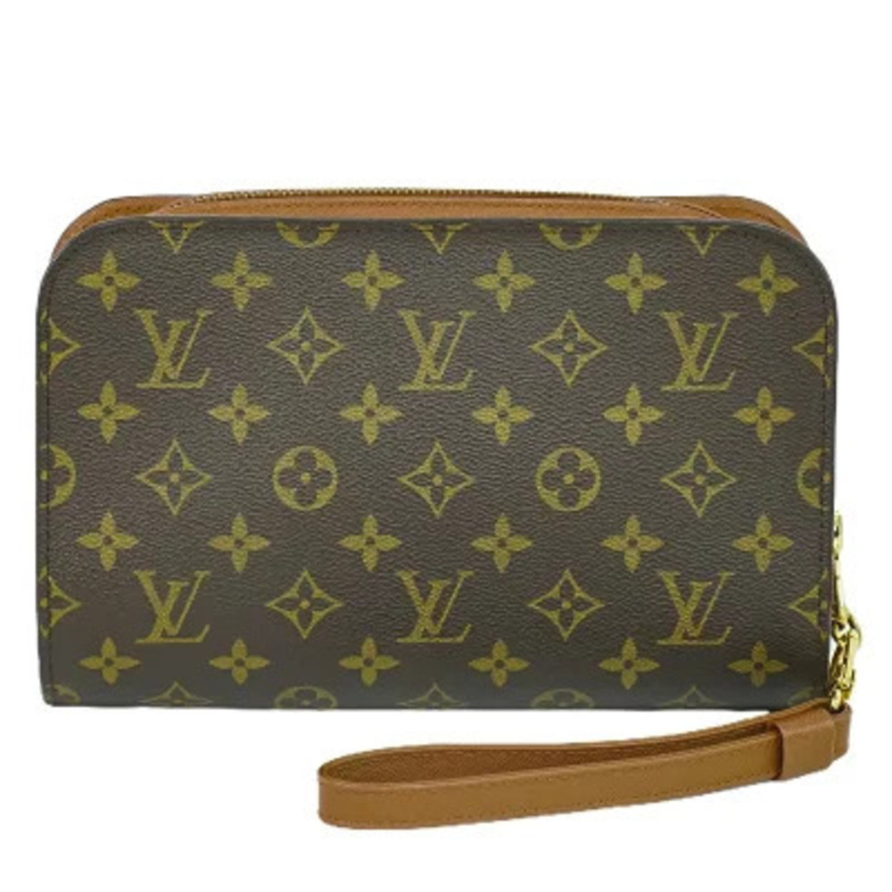 Louis Vuitton LV Orsay Monogram Clutch Bag Shoulder Brown